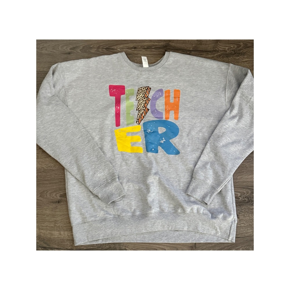Teacher‎ Lightning Bolt Sweatshirt Tultex Large